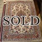 Esfahani Persian Rug Gallery
 ORIGIN: IRAN/ STYLE: ISFAHAN / DESIGN: MEDALION
 PILE: FINE WOOL & SILK / FOUNDATION: SILK
 LENGTH FT: 5.71/ WIDTH FT: 3.51/ SQF: 20.04
 LENGTH M: 1.74 / WIDTH M: 1.07/ SQM: 1.86
 APPROX AGE: OVER 15 YEARS NEW / APPROX KPSI: 450
 INVENT # 1107


